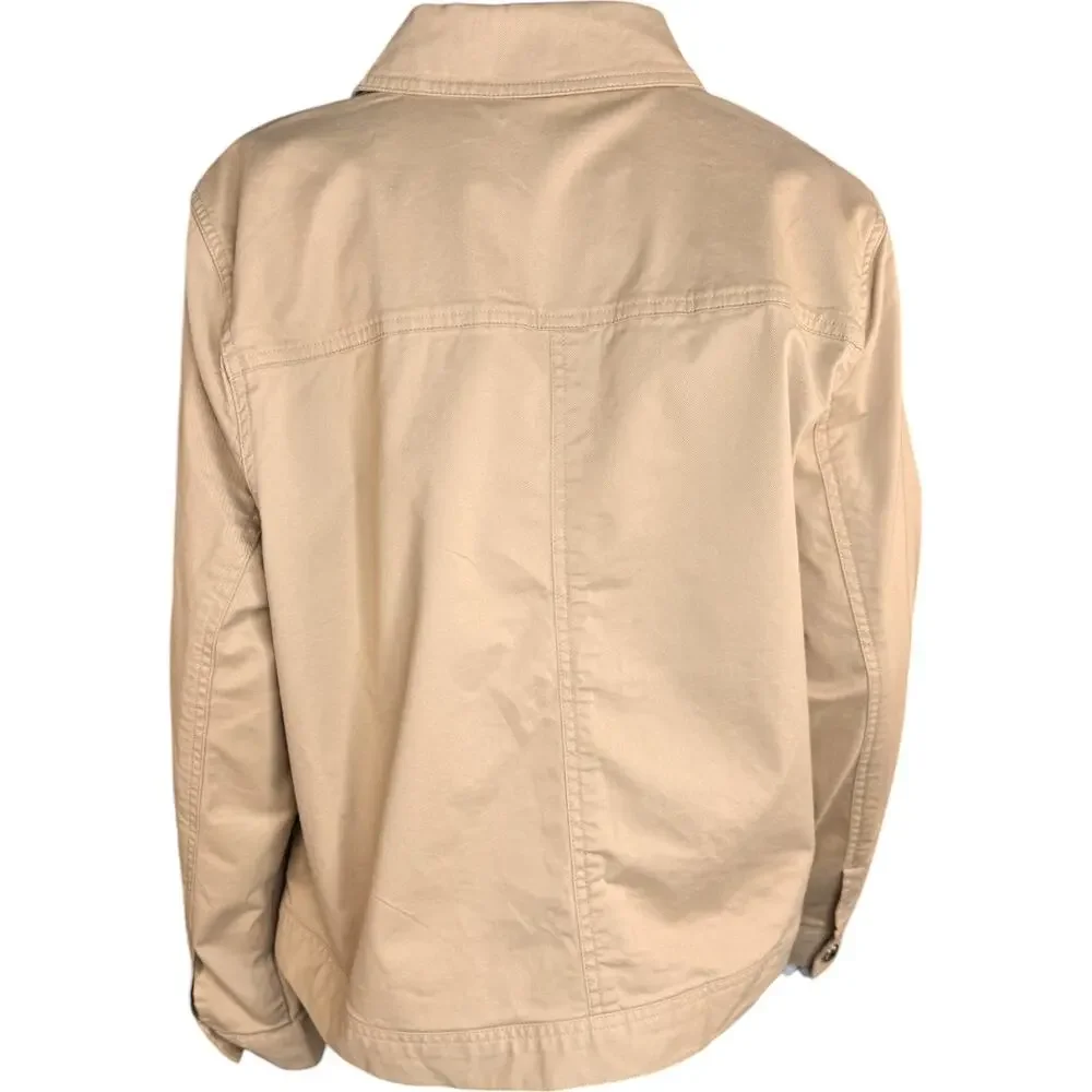 Joan Rivers Signature Twill Button-Front Jacket Latte‎ Large NWOT - Picture 5 of 10